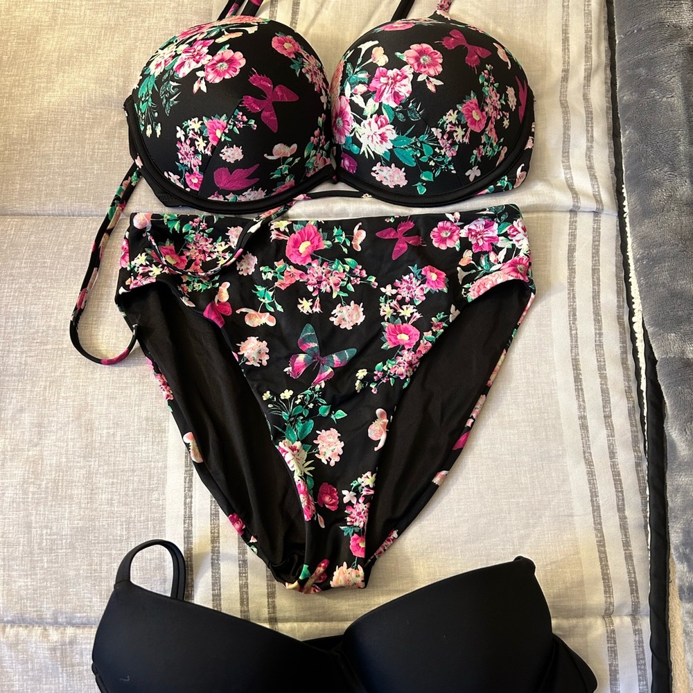 2 piece bathing suit with extra top